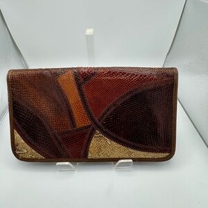Vintage Clutch Lizard Patchwork Leather